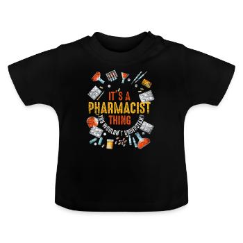 pharmacien - T-shirt bio col rond Bébé - noir - Devant