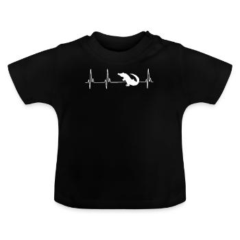 Alligator EKG - Baby Bio-T-Shirt mit Rundhals - Schwarz - Vorne
