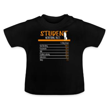 Ingrédients étudiants - T-shirt bio col rond Bébé - noir - Devant
