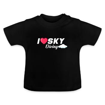 Skydiver - Baby Bio-T-Shirt mit Rundhals - Schwarz - Vorne