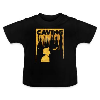 caving - Baby Organic T-Shirt with Round Neck - black - Front