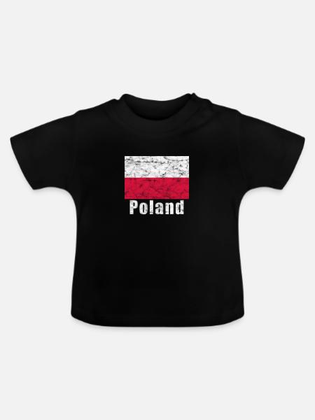 Polen Flagge - Baby Bio-T-Shirt mit Rundhals - Schwarz