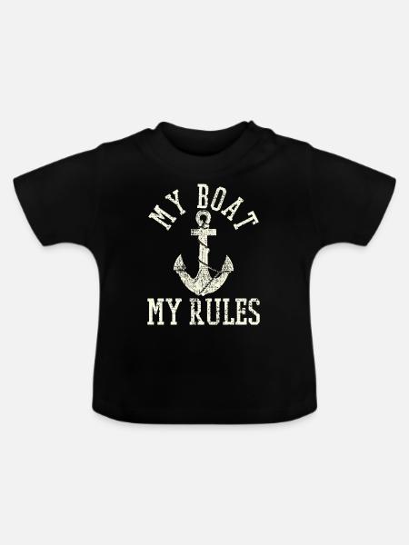 Bootfahren - Baby Bio-T-Shirt mit Rundhals - Schwarz