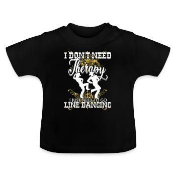 line dance - Baby Organic T-Shirt with Round Neck - black - Front