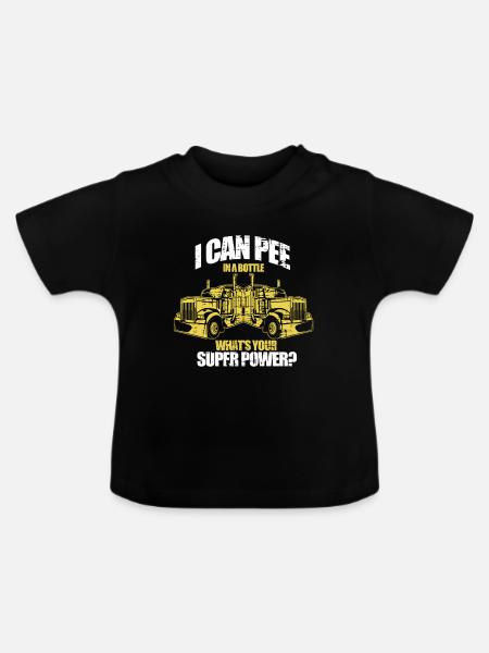 LKW - Økologisk T-shirt til baby, rund hals - sort