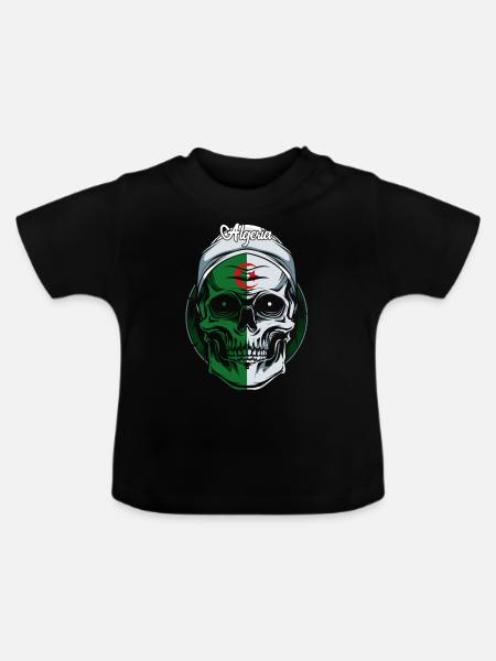 Algerien - Baby Bio-T-Shirt mit Rundhals - Schwarz