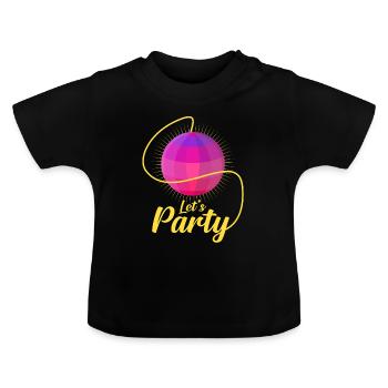 boule disco - T-shirt bio col rond Bébé - noir - Devant