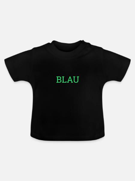 bleu en lettres vertes - T-shirt bio col rond Bébé - noir