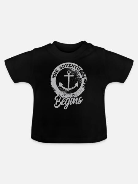 Maritim - Baby Bio-T-Shirt mit Rundhals - Schwarz