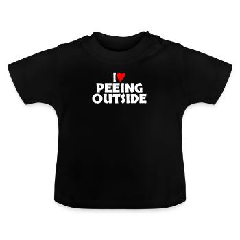 I Love Peeing Outside. J’aime pisser dehors - T-shirt bio col rond Bébé - noir - Devant