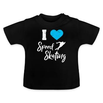 Speed Skating - Baby Organic T-Shirt with Round Neck - black - Front