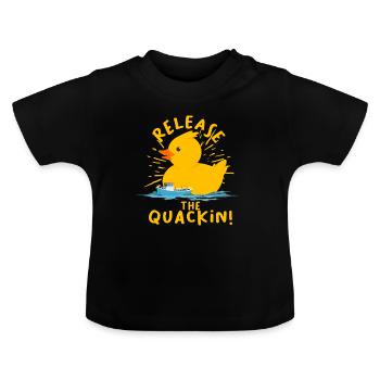 caneton - T-shirt bio col rond Bébé - noir - Devant