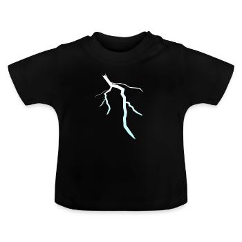 Blitz Blitzschlag Lightning Bolt - Baby Bio-T-Shirt mit Rundhals - Schwarz - Vorne