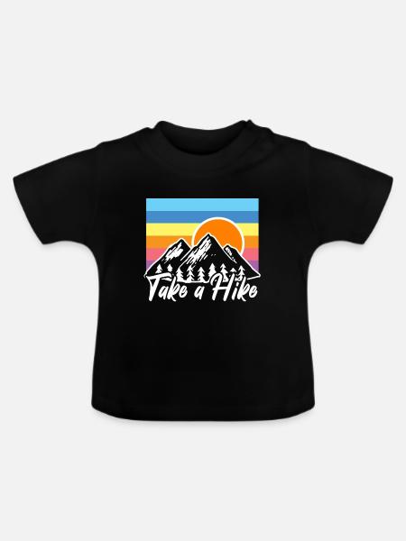 Wandern Wanderung - Baby Bio-T-Shirt mit Rundhals - Schwarz