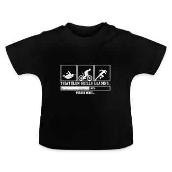 Triathlon Skills Loading | Ladebalken Geschenkidee - Baby Bio-T-Shirt mit Rundhals - Schwarz - Vorne