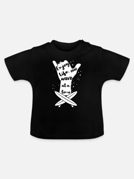Surfing - Baby Bio-T-Shirt mit Rundhals - Schwarz