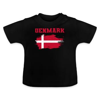 DENMARK - Dänemark - dänish - Shirt - Baby Bio-T-Shirt mit Rundhals - Schwarz - Vorne