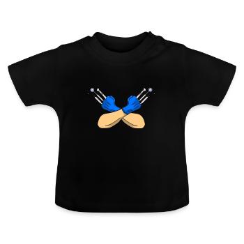 Superhelden Hände eines Zahnarzt mit Bohrer - Baby Bio-T-Shirt mit Rundhals - Schwarz - Vorne