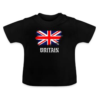 Great Britain - England - country flag - Shirt - Baby Bio-T-Shirt mit Rundhals - Schwarz - Vorne