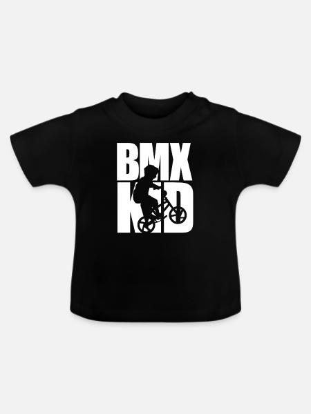 BMX Bicycle Kids - Baby Organic T-Shirt with Round Neck - black