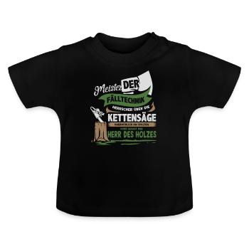Holz Kettensäge Holzfäller - Baby Bio-T-Shirt mit Rundhals - Schwarz - Vorne