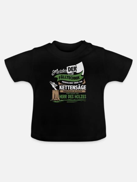 Holz Kettensäge Holzfäller - Baby Bio-T-Shirt mit Rundhals - Schwarz