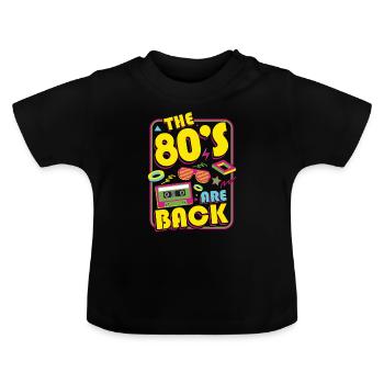 Soirée rétro des années 80 - T-shirt bio col rond Bébé - noir - Devant
