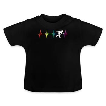 Roller Blade Rainbow Heartbeat - Baby Organic T-Shirt with Round Neck - black - Front