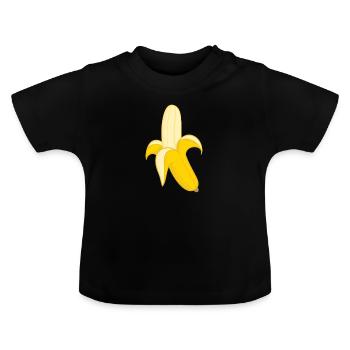 Banane en bonne santé - T-shirt bio col rond Bébé - noir - Devant