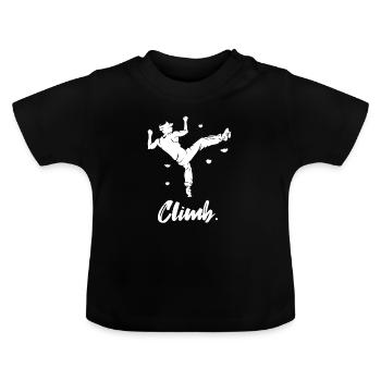 bouldering - T-shirt bio col rond Bébé - noir - Devant