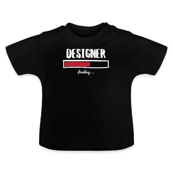 Funny Designer Design - Baby Bio-T-Shirt mit Rundhals - Schwarz - Vorne