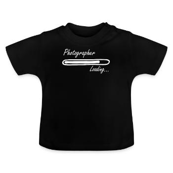 Chemise de photographe - T-shirt bio col rond Bébé - noir - Devant