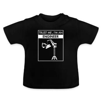 Ingenieur - Baby Bio-T-Shirt mit Rundhals - Schwarz - Vorne