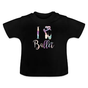 Ballett - Baby Bio-T-Shirt mit Rundhals - Schwarz - Vorne