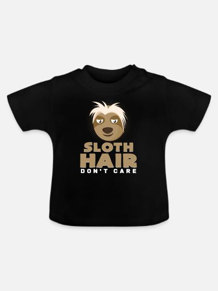 Haare - Baby Bio-T-Shirt mit Rundhals - Schwarz