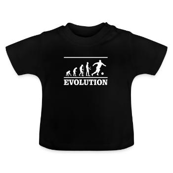 Evolution Fußball Soccer Ball Sport Geschenk - Baby Bio-T-Shirt mit Rundhals - Schwarz - Vorne