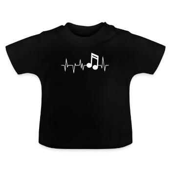 Musikmusikere Musical - Økologisk T-shirt til baby, rund hals - sort - Foran