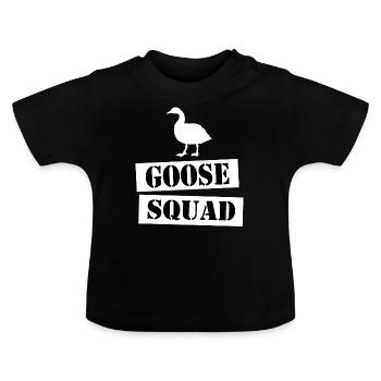 join the goose squad - Baby Organic T-Shirt with Round Neck - black - Front