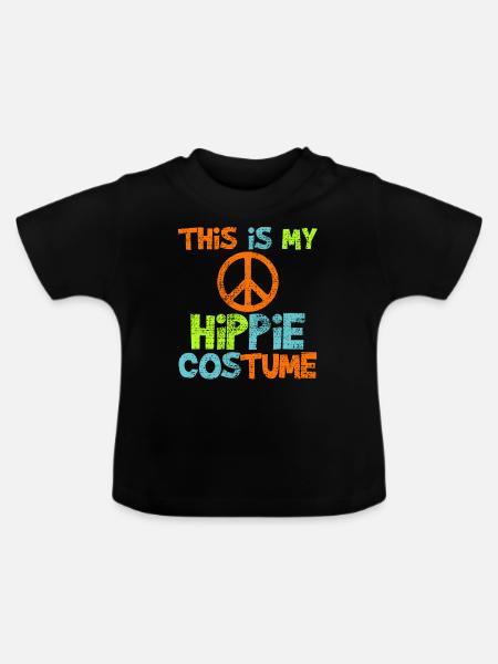 Hippie - Baby Bio-T-Shirt mit Rundhals - Schwarz