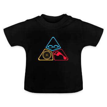 Triathlon symbols - Baby Organic T-Shirt with Round Neck - black - Front