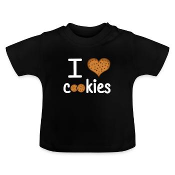 Biscuits - T-shirt bio col rond Bébé - noir - Devant