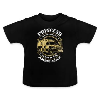 Service d'ambulance paramédical cadeau · princesse - T-shirt bio col rond Bébé - noir - Devant