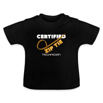 cable ties - Baby Organic T-Shirt with Round Neck - black - Front
