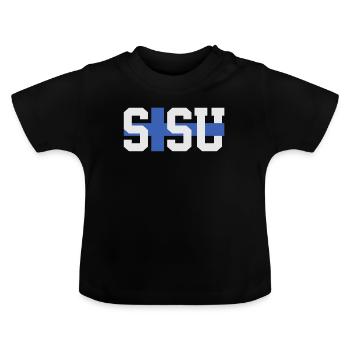 Sisu Finnoise Finnoise Drapeau finlandais - T-shirt bio col rond Bébé - noir - Devant