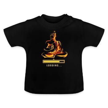 Méditation Méditation Spiritualité - T-shirt bio col rond Bébé - noir - Devant