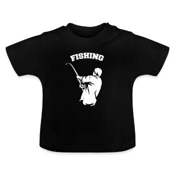 Pêche pêche pêche pêche - T-shirt bio col rond Bébé - noir - Devant