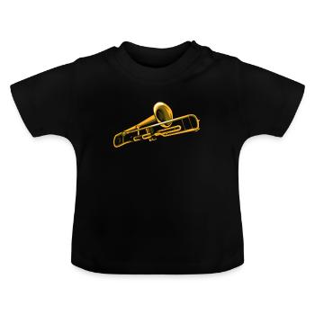 Wind instrument - Baby Organic T-Shirt with Round Neck - black - Front