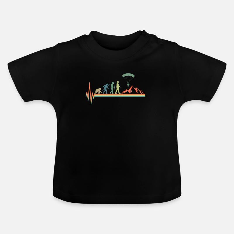 Cadeau de parapente Evolution - T-shirt bio col rond Bébé - noir