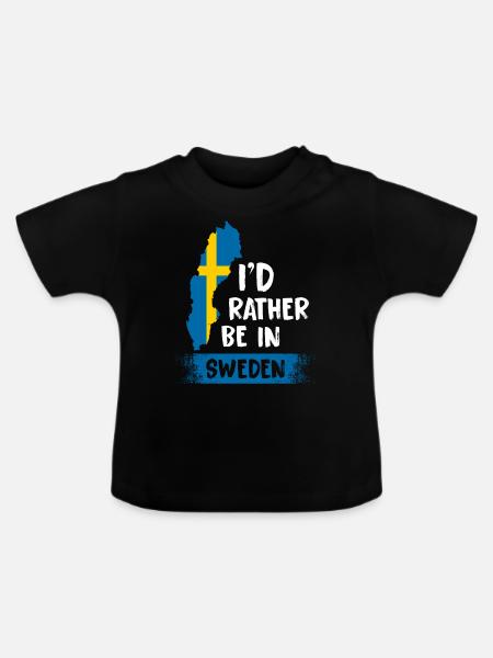 Schweden - Baby Bio-T-Shirt mit Rundhals - Schwarz