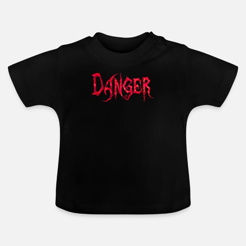 Danger rouge Polygone - T-shirt bio col rond Bébé - noir
